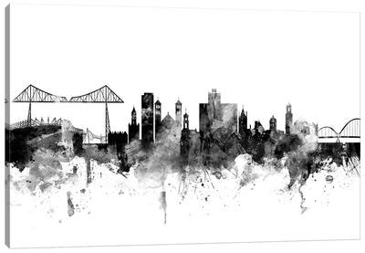 Middlesbrough, England In Black & White Canvas Art Print