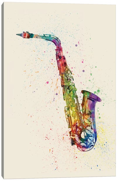 Saxophone Canvas Art Print - Michael Tompsett