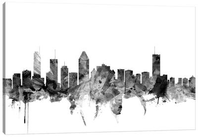 Montreal, Canada In Black & White Canvas Art Print - Montreal Art