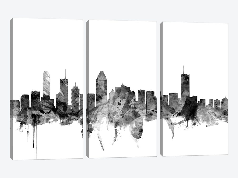 Montreal, Canada In Black & White by Michael Tompsett 3-piece Canvas Artwork