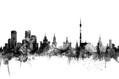 Moscow, Russia In Black & White by Michael Tompsett multi panel art