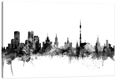 Moscow, Russia In Black & White Canvas Art Print - Moscow Art