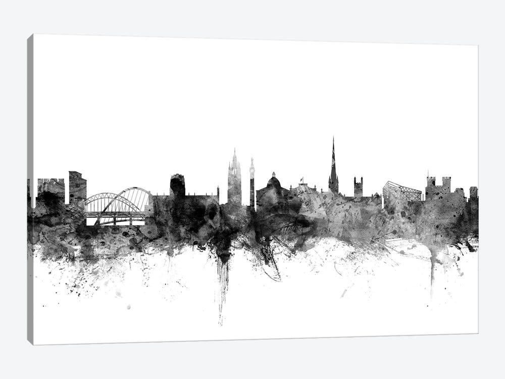 Newcastle, England In Black & White by Michael Tompsett 1-piece Canvas Art Print