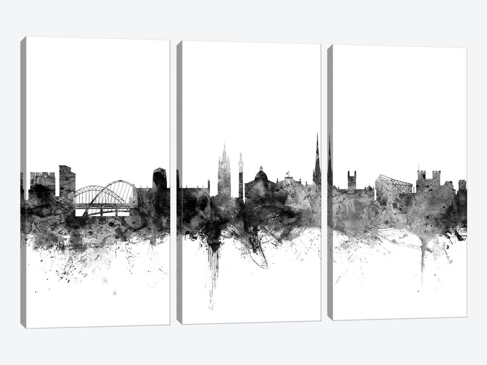 Newcastle, England In Black & White by Michael Tompsett 3-piece Art Print