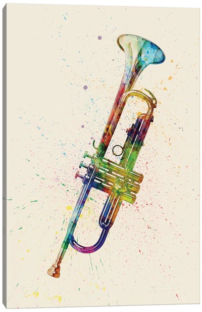 Trumpet Canvas Art Print - Musical Instrument Art