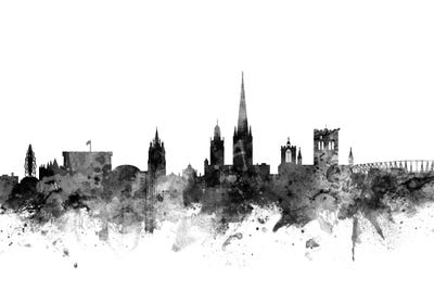 Norwich, England In Black & White by Michael Tompsett art print
