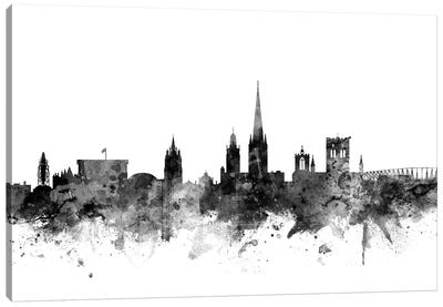 Norwich, England In Black & White Canvas Art Print