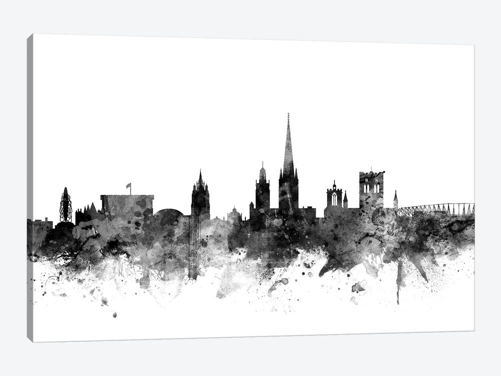 Norwich, England In Black & White by Michael Tompsett 1-piece Canvas Art Print