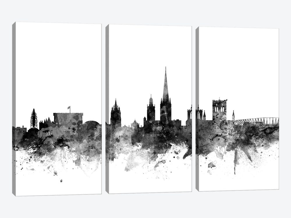 Norwich, England In Black & White by Michael Tompsett 3-piece Art Print