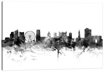 Nottingham, England In Black & White Canvas Art Print