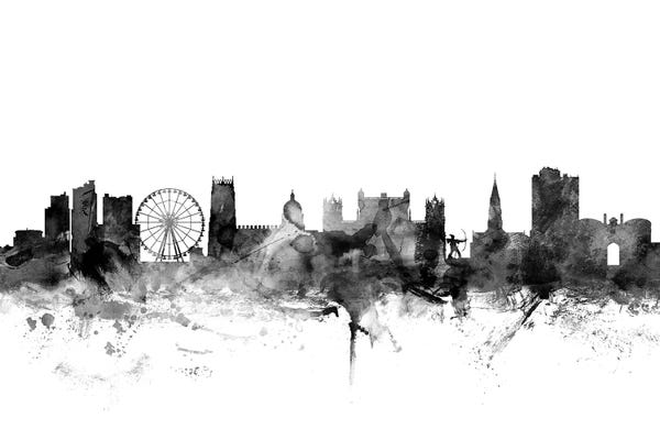 Nottingham: Nottingham, England In Black & White by Michael Tompsett