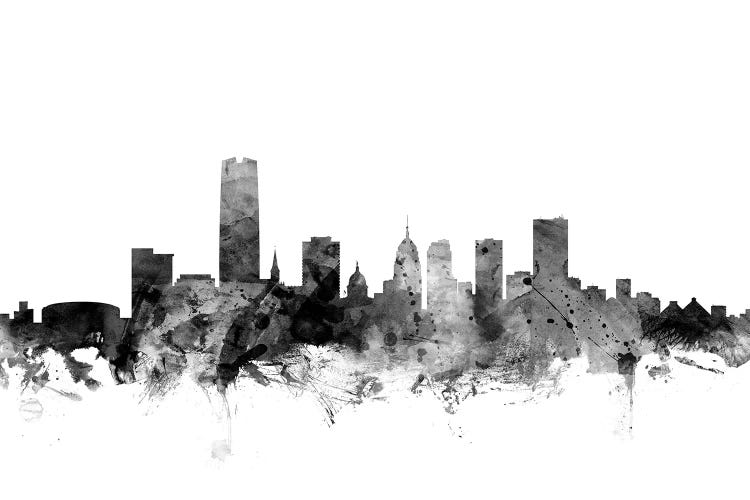 Oklahoma City In Black & White by Michael Tompsett wall art