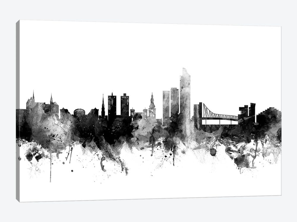 Oslo, Norway In Black & White by Michael Tompsett 1-piece Canvas Print