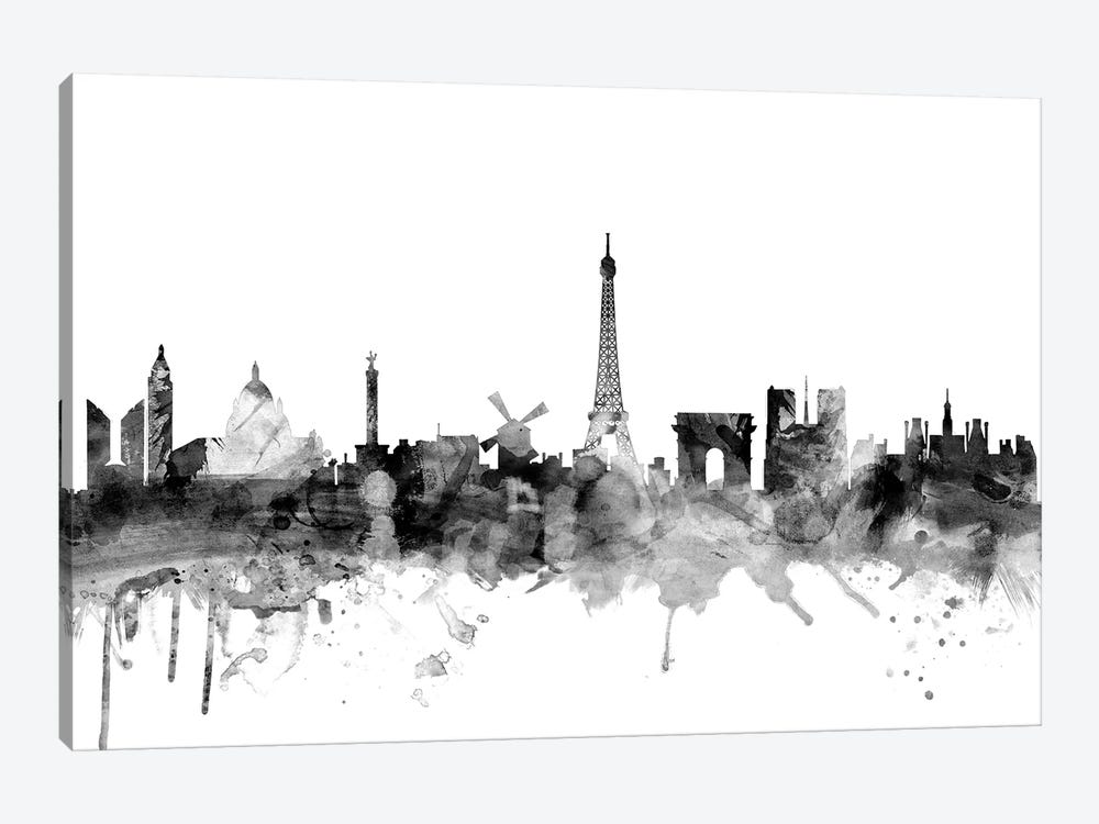 Paris, France In Black & White 1-piece Canvas Wall Art