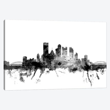 Pittsburgh, Pennsylvania In Black & White Canvas Print #MTO881} by Michael Tompsett Art Print