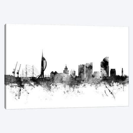 Portsmouth, England In Black & White Canvas Print #MTO883} by Michael Tompsett Canvas Print
