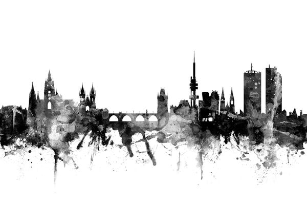 Czech Republic: Prague, Czech Republic In Black & White by Michael Tompsett