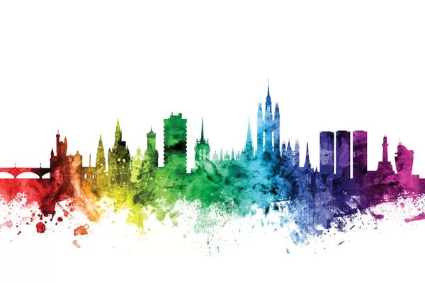 Scotland: Rainbow Skyline Of Aberdeen, Scotland, United Kingdom by Michael Tompsett