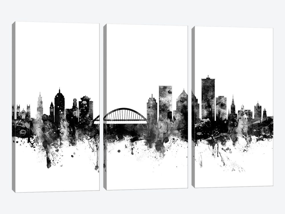 Rochester, New York In Black & White 3-piece Canvas Wall Art