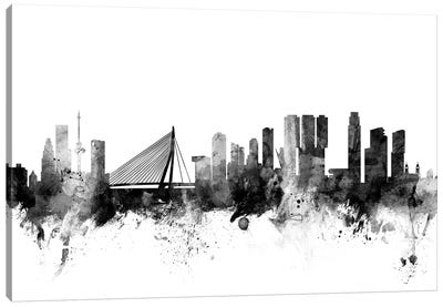 Rotterdam, The Netherlands In Black & White Canvas Art Print