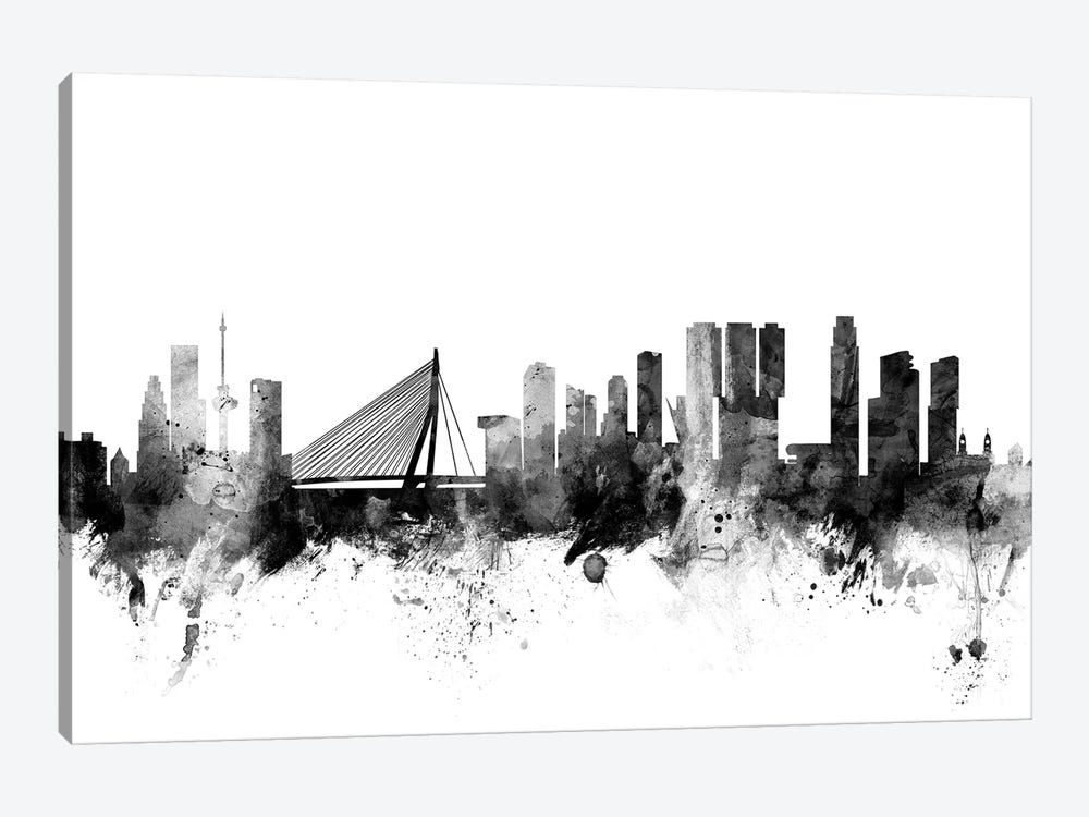 Rotterdam, The Netherlands In Black & White by Michael Tompsett 1-piece Canvas Art