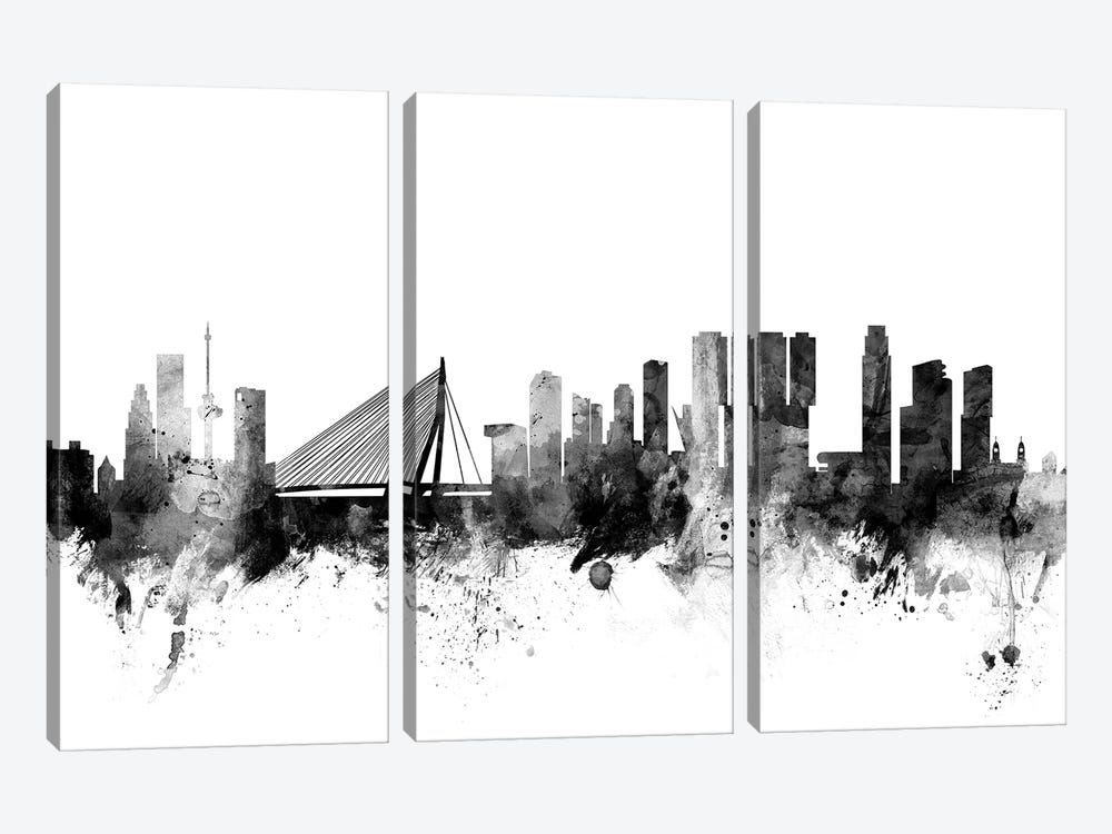 Rotterdam, The Netherlands In Black & White by Michael Tompsett 3-piece Canvas Art