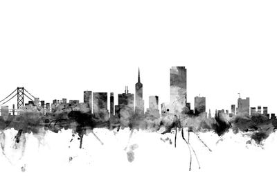 San Francisco, California In Black & White by Michael Tompsett canvas print