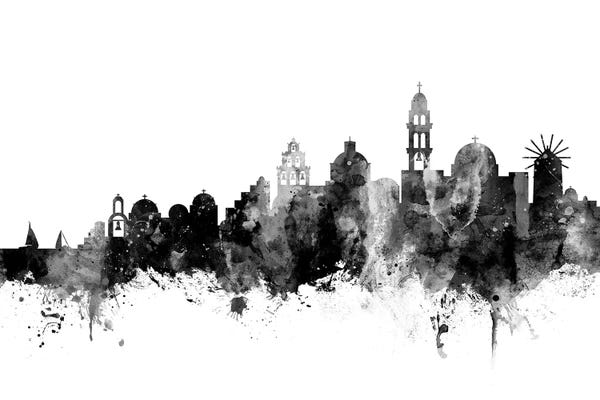 Santorini: Santorini, In Black & White by Michael Tompsett