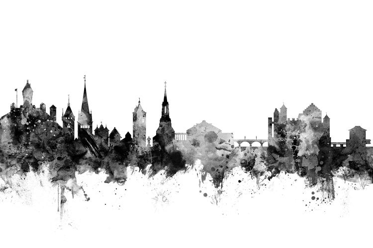 Schaffhausen, Switzerland In Black & White by Michael Tompsett wall art