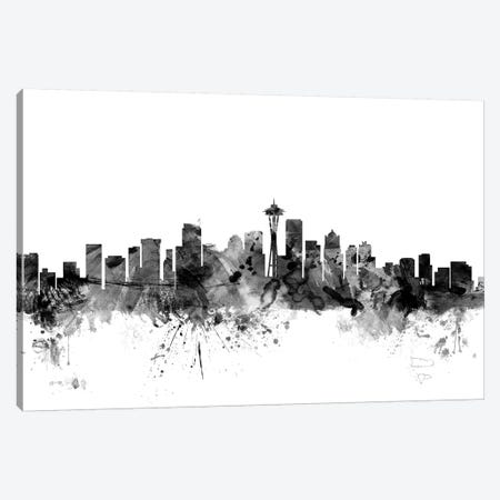 Seattle, Washington In Black & White Canvas Print #MTO903} by Michael Tompsett Canvas Artwork