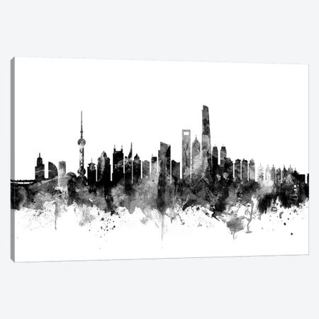 Shanghai, China In Black & White Canvas Print #MTO905} by Michael Tompsett Canvas Print