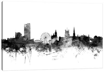 Sheffield, England In Black & White Canvas Art Print