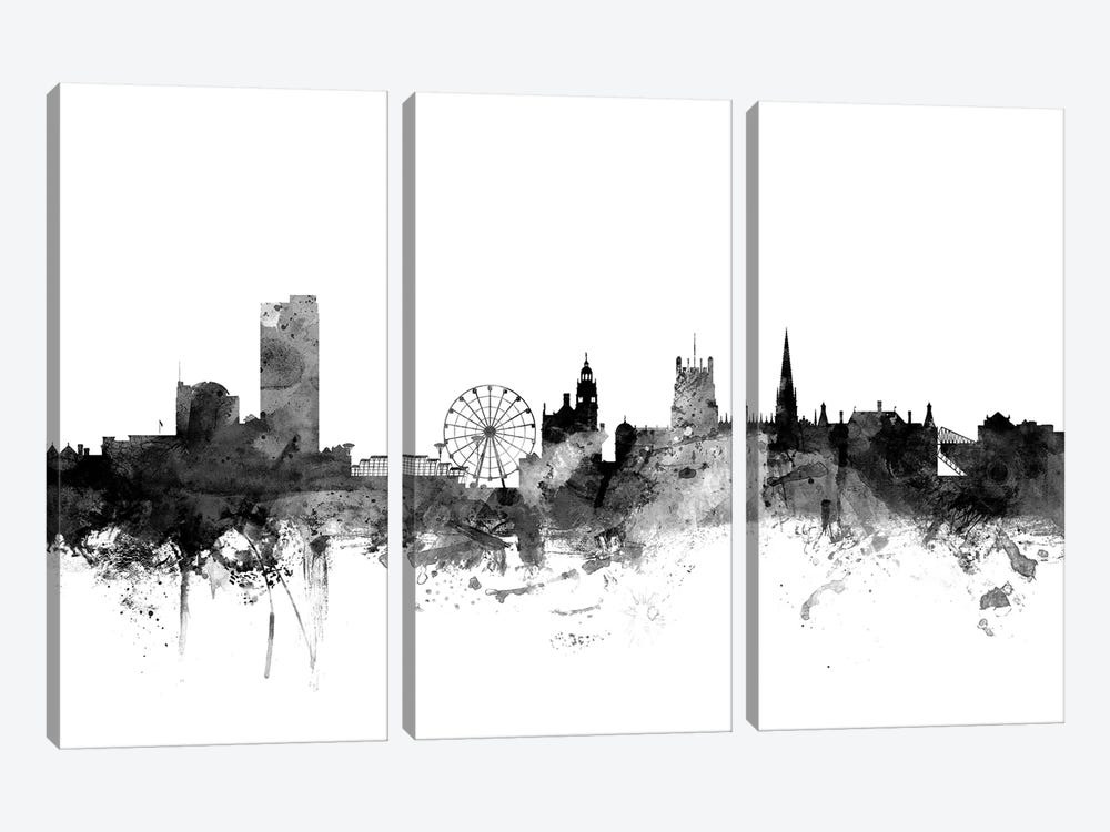 Sheffield, England In Black & White by Michael Tompsett 3-piece Art Print