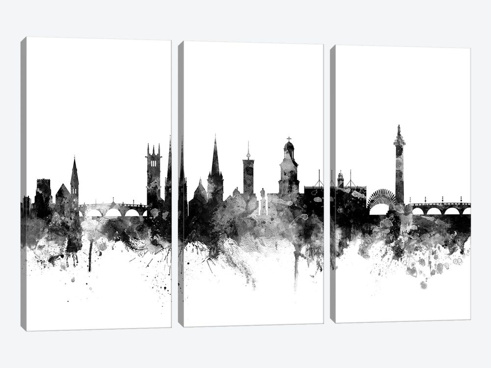 Shrewsbury, England In Black & White by Michael Tompsett 3-piece Canvas Wall Art