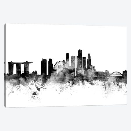 Singapore In Black & White Canvas Print #MTO908} by Michael Tompsett Canvas Artwork