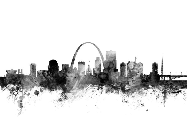 St. Louis, Missouri In Black & White by Michael Tompsett wall art