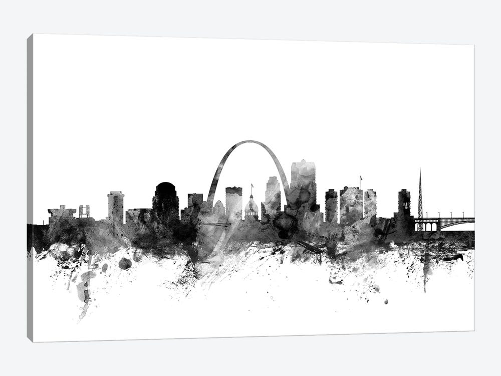 St. Louis, Missouri In Black & White by Michael Tompsett 1-piece Canvas Artwork