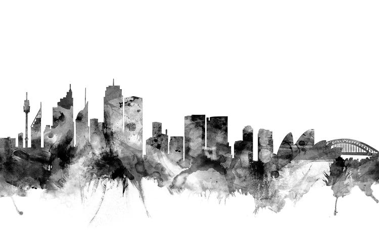 Sydney, Australia In Black & White by Michael Tompsett wall art