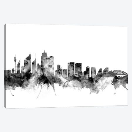 Sydney, Australia In Black & White Canvas Print #MTO913} by Michael Tompsett Art Print
