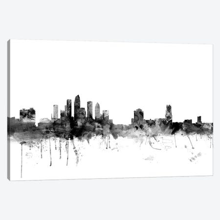 Tampa, Florida In Black & White Canvas Print #MTO915} by Michael Tompsett Canvas Wall Art