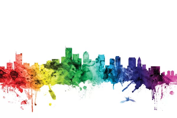 Rainbow Skyline Of Boston, Massachusetts, USA