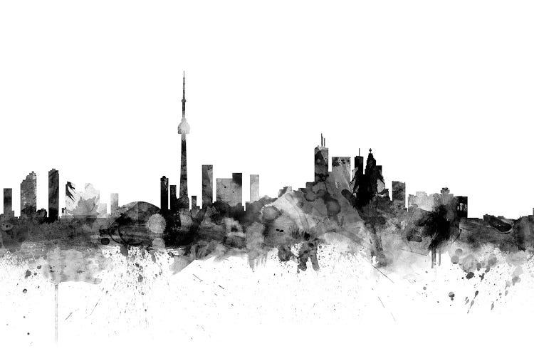 Toronto, Canada In Black & White - Canvas Wall Art | Michael Tompsett