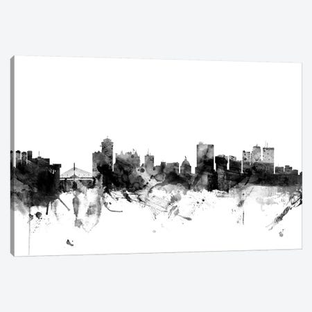 Winnipeg, Canada In Black & White Canvas Print #MTO933} by Michael Tompsett Art Print