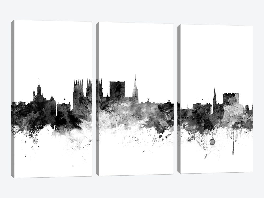 York, England In Black & White by Michael Tompsett 3-piece Art Print