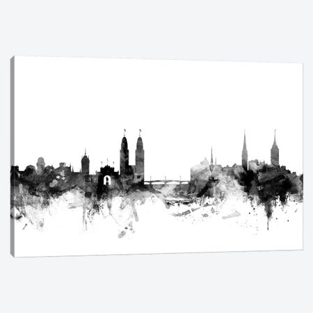 Zurich, Switzerland In Black & White Canvas Print #MTO936} by Michael Tompsett Canvas Wall Art