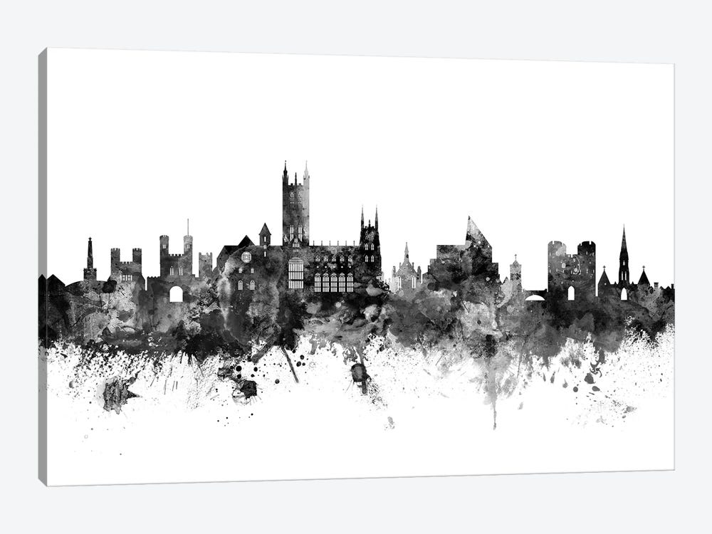 Canterbury, England Skyline In Black & White by Michael Tompsett 1-piece Canvas Art