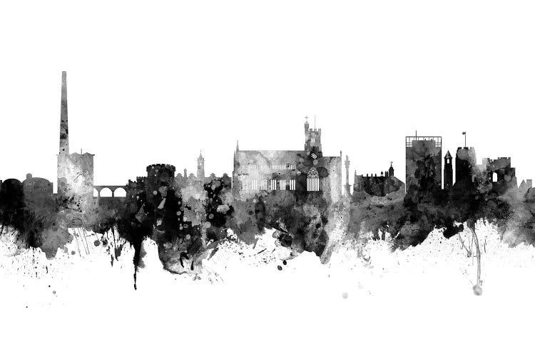 Carlisle, England Skyline In Black & White by Michael Tompsett wall art