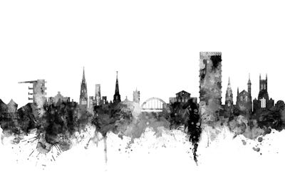 Cheltenham, England Skyline In Black & White by Michael Tompsett canvas print