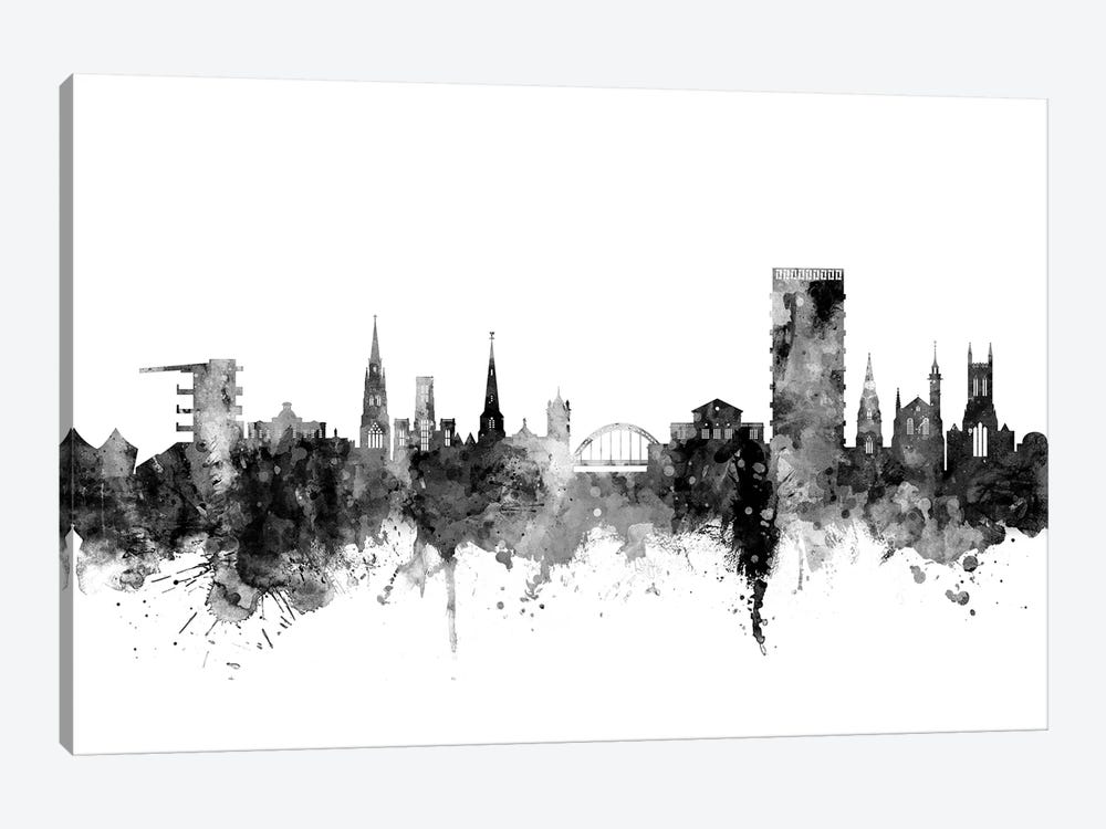 Cheltenham, England Skyline In Black & White by Michael Tompsett 1-piece Canvas Art Print