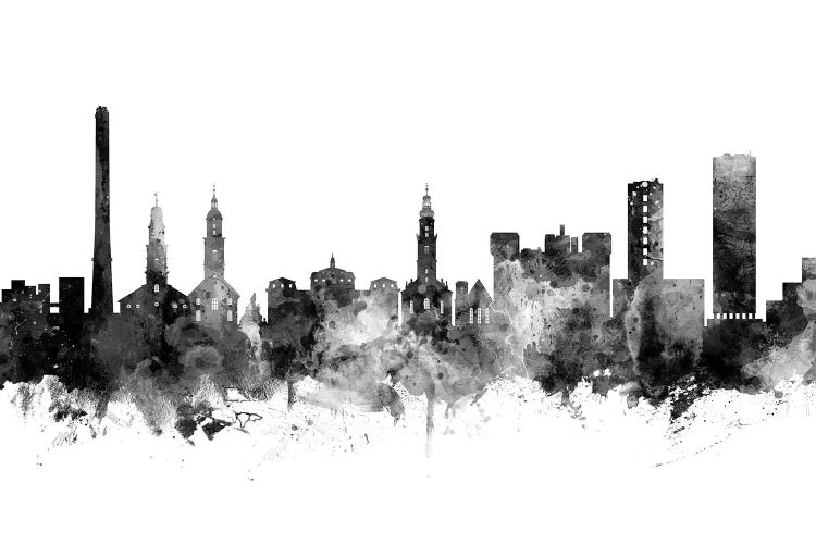 Erlangen, Germany Skyline In Black & White by Michael Tompsett wall art